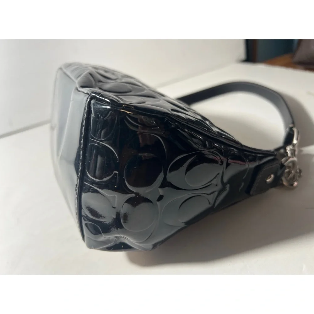 Coach Black Patent Leather Shoulder Bag - Picture 6 of 11
